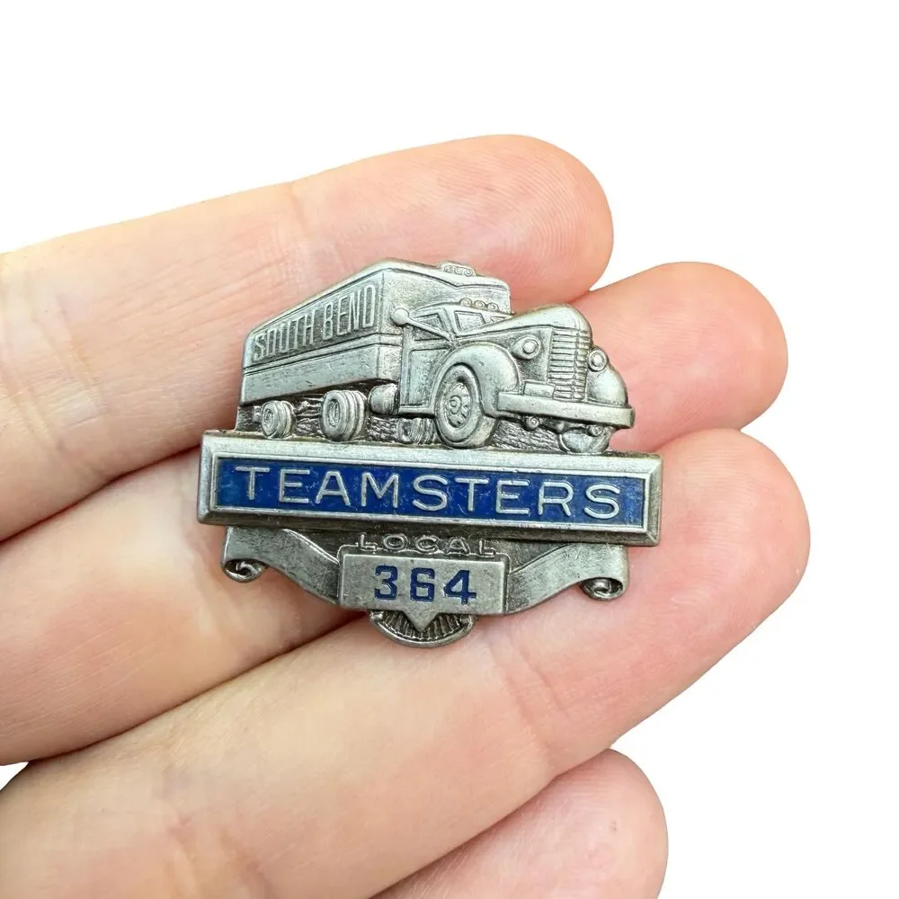 Vintage Teamsters Local 364 Screwback Pin | South Bend Semi Truck Union Badge |